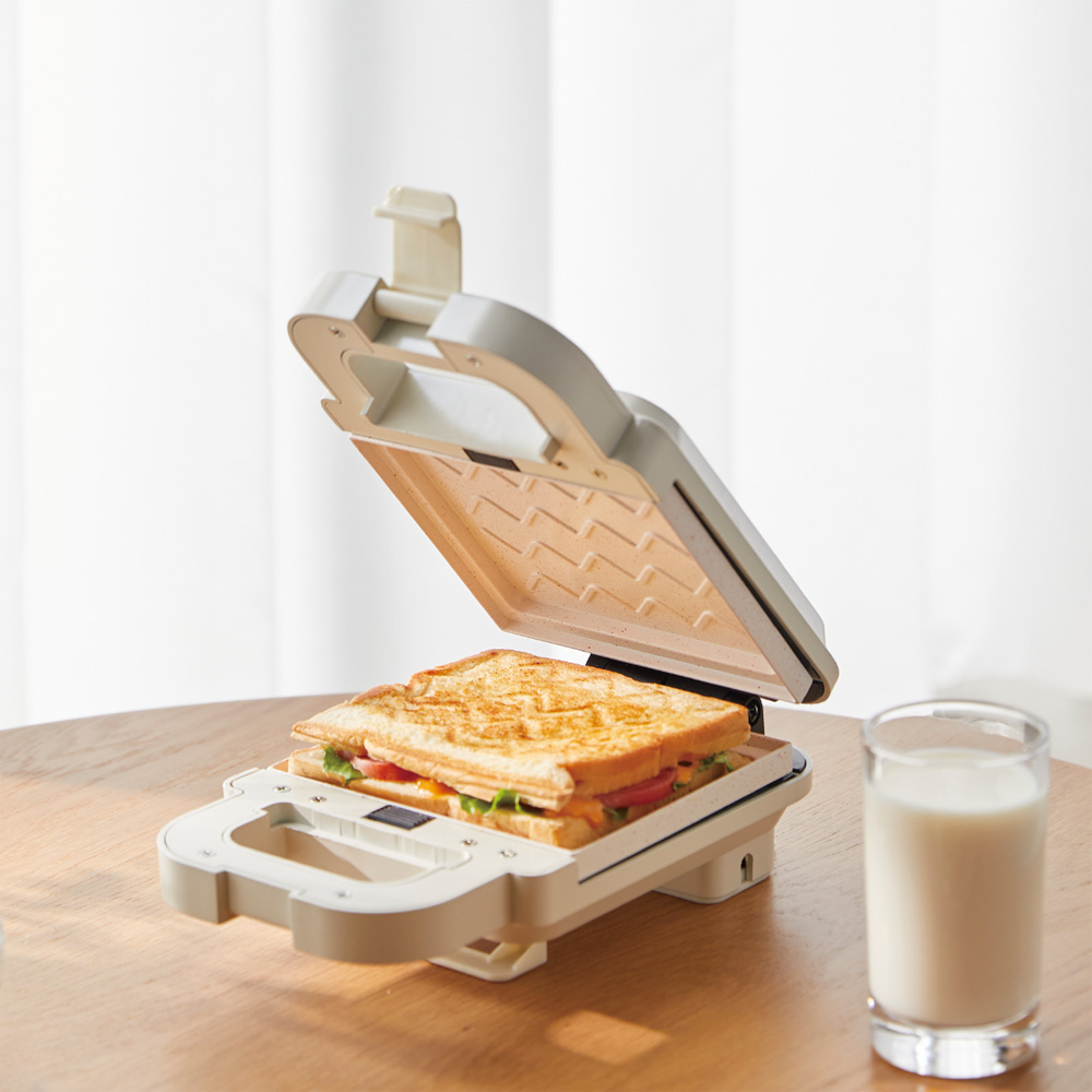 Máy Kẹp Nướng Bánh Locknlock Sandwich Maker - 220V, 50Hz, 600W - Màu Ngà - B80017104, , large image number 0